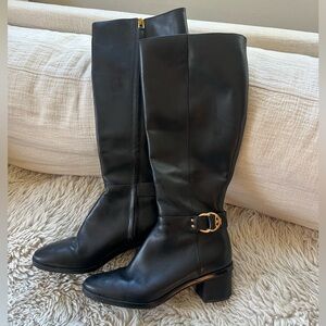 Tory burch riding boots black size 10